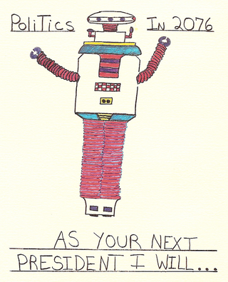 Illustration for article titled 1970s Children Draw Robot Presidents and Nuclear Apocalypse